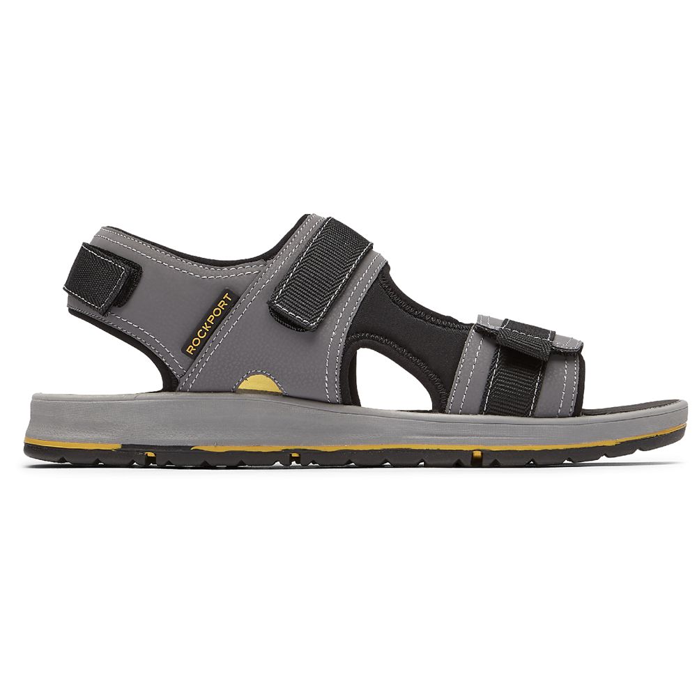 Sandálias Rockport Lucky Bay Sport 3 Strap Homem - Cinzentas ( 178-QUTWCH )